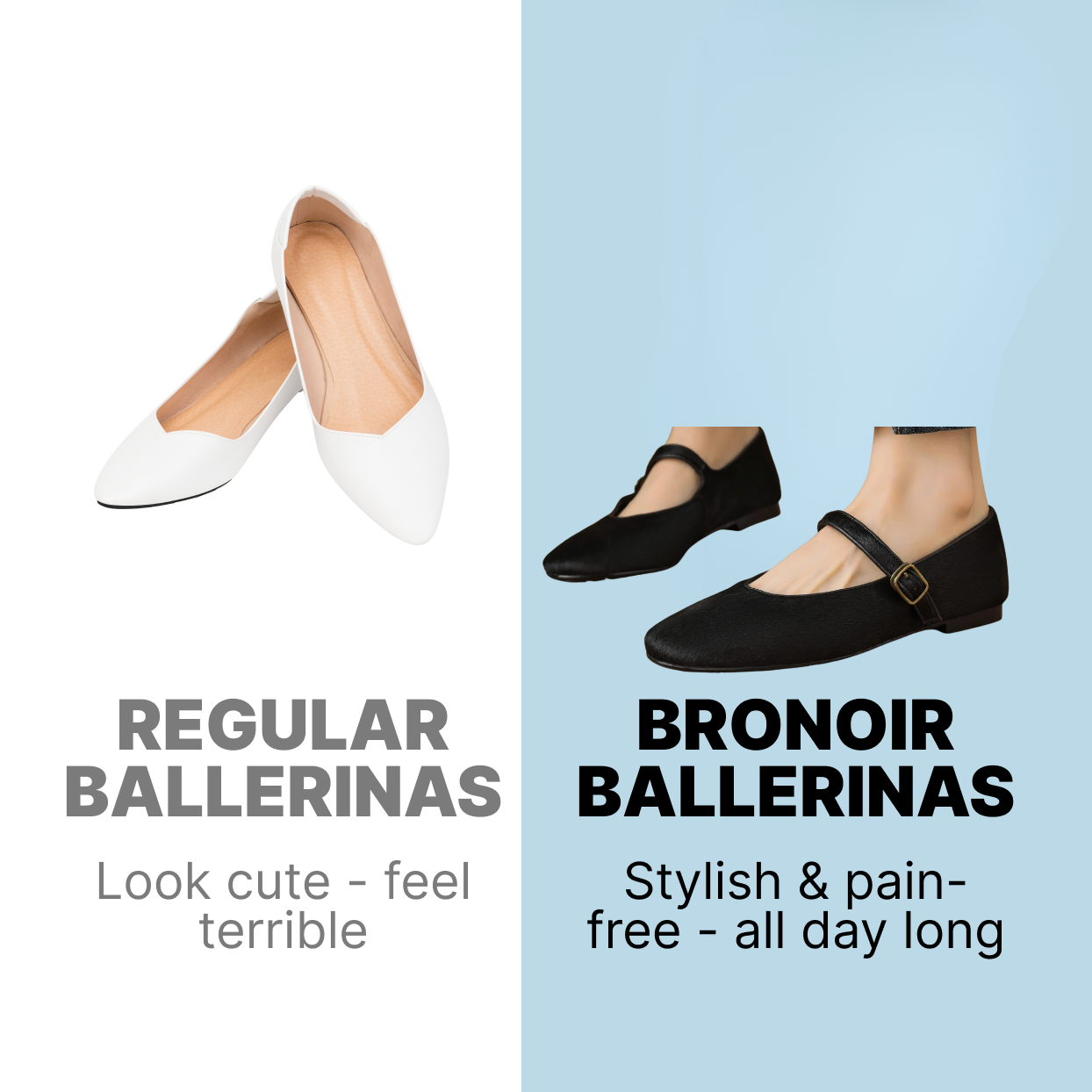 Bronoir Lani Fit - Elegant & Supportive Ballerinas for Daily Comfort