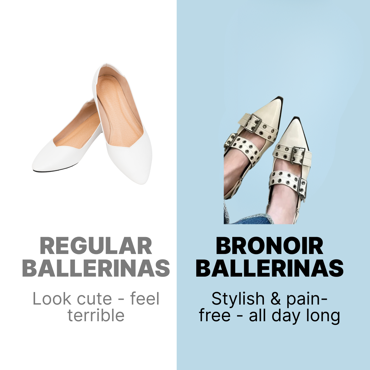 Bronoir Sienna Touch - Elegant & Supportive Ballerinas for Daily Comfort