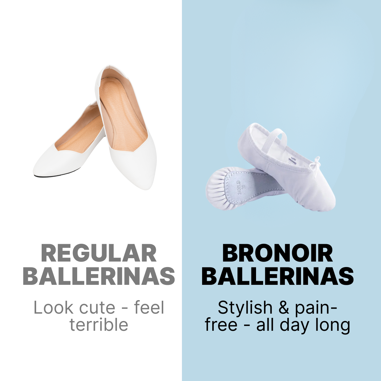 Bronoir Ines Shine - Elegant & Supportive Ballerinas for Daily Comfort