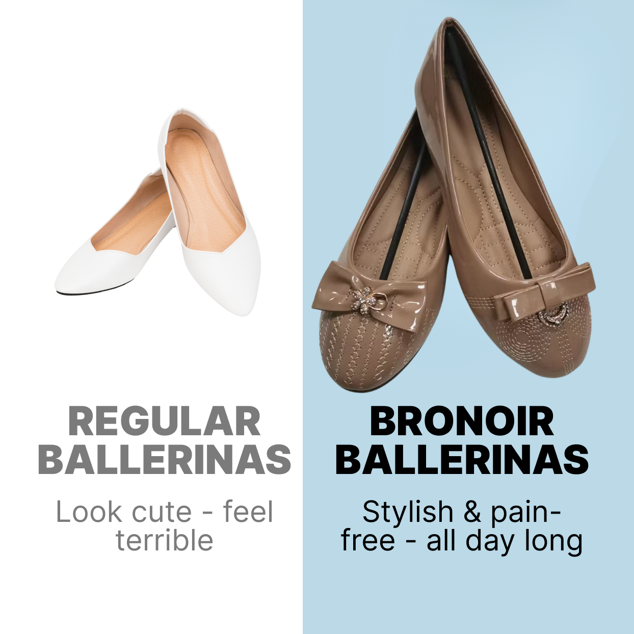 Bronoir Nina Walk - Elegant & Supportive Ballerinas for Daily Comfort