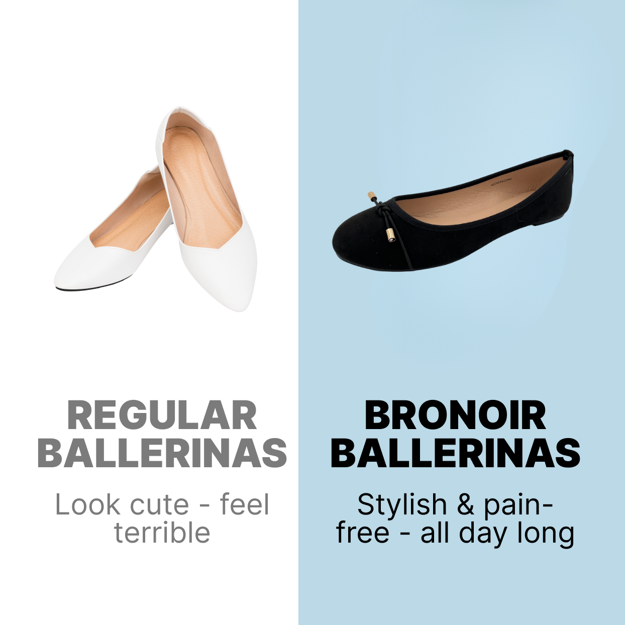 Bronoir Lina Ease - Elegant & Supportive Ballerinas for Daily Comfort