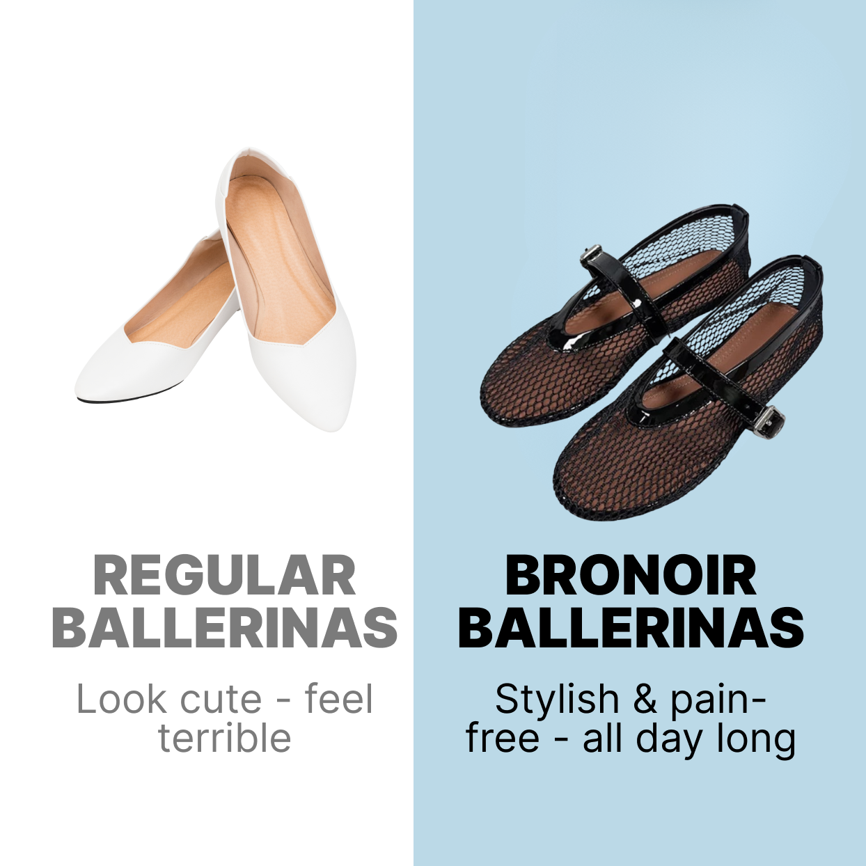 Bronoir Lara Belle - Elegant & Supportive Ballerinas for Daily Comfort