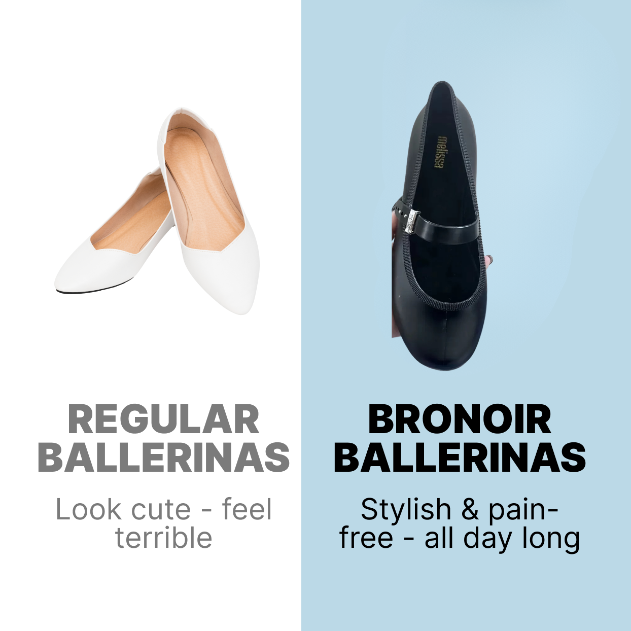 Bronoir Aura Light - Elegant & Supportive Ballerinas for Daily Comfort