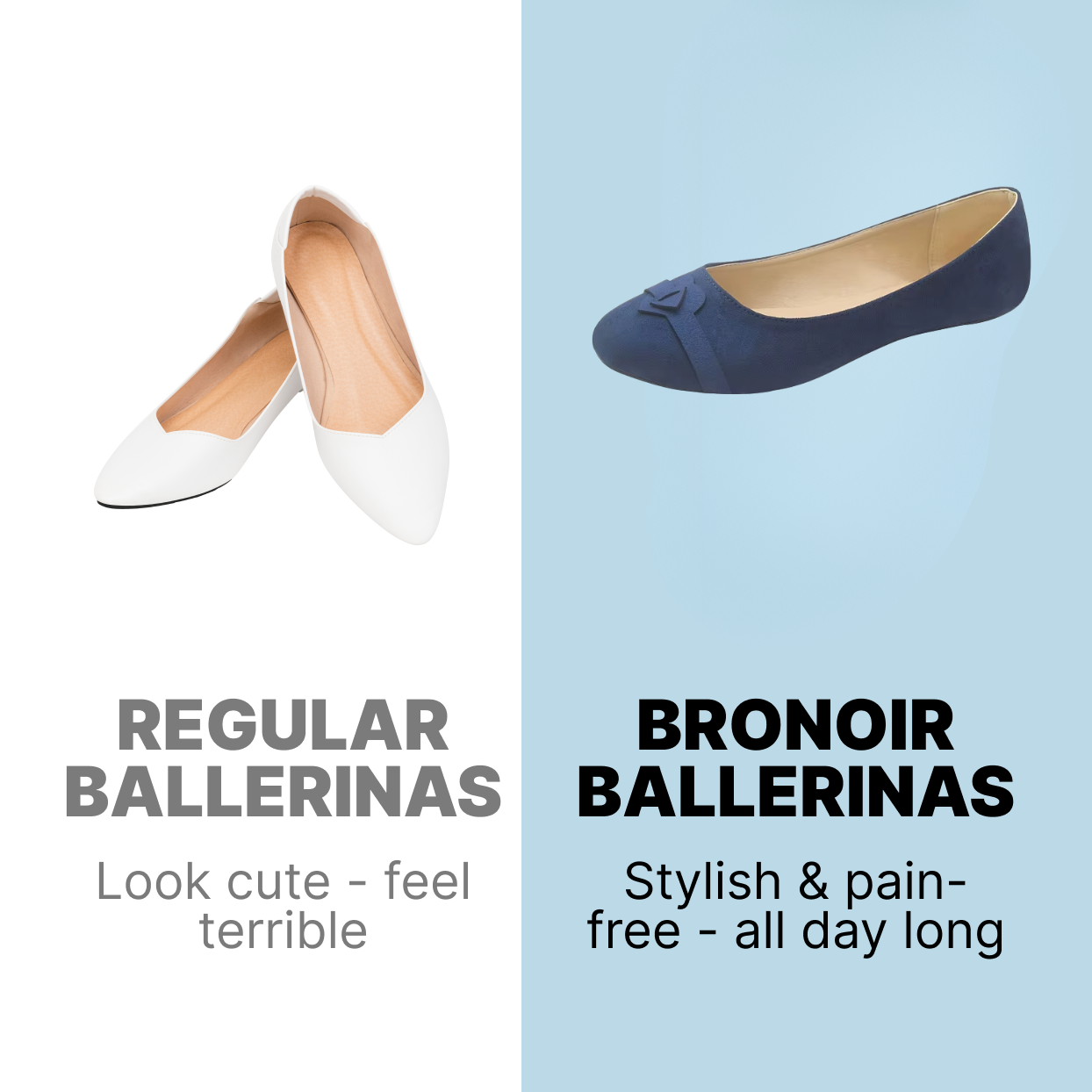 Bronoir Ana Comfort - Elegant & Supportive Ballerinas for Daily Comfort