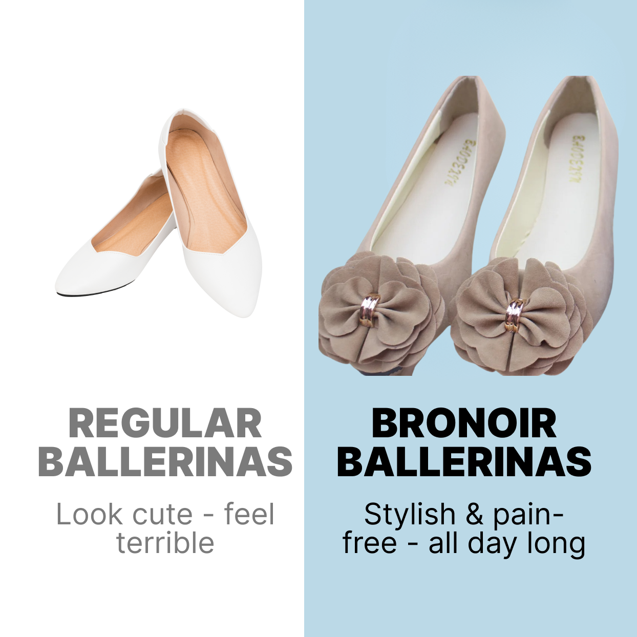 Bronoir Nola Cozy - Elegant & Supportive Ballerinas for Daily Comfort