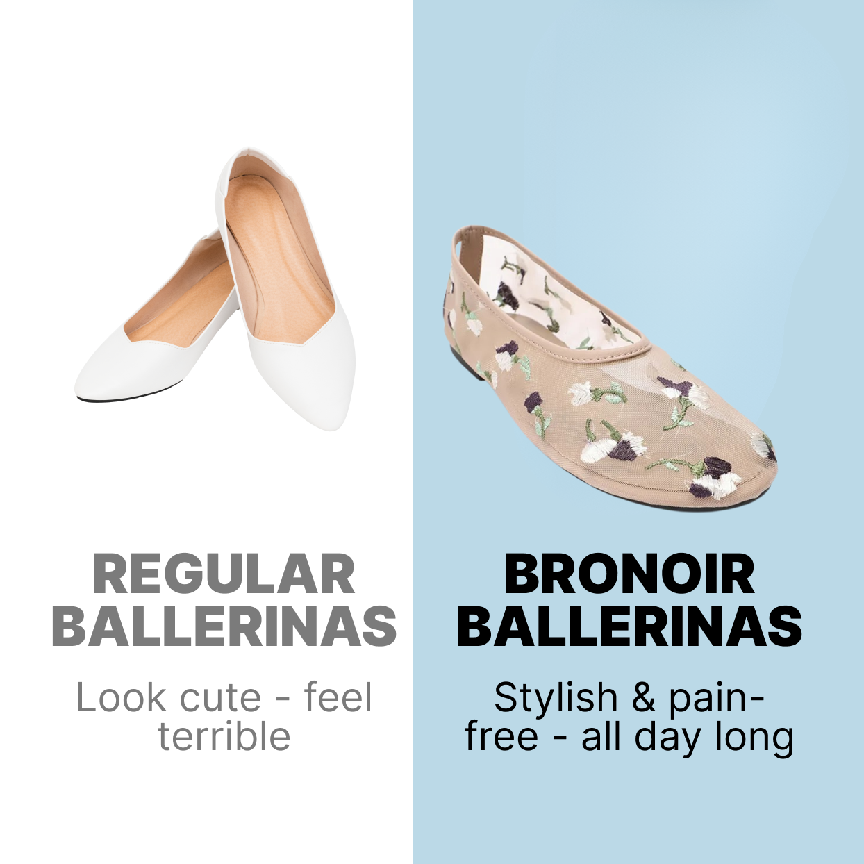 Bronoir Vina Pearl - Elegant & Supportive Ballerinas for Daily Comfort