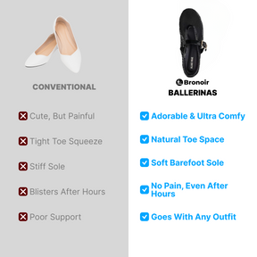 Bronoir Mira Ease - Elegant & Supportive Ballerinas for Daily Comfort