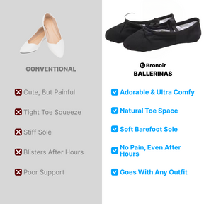 Bronoir Bella Grace - Elegant & Supportive Ballerinas for Daily Comfort