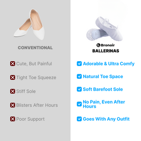 Bronoir Ines Shine - Elegant & Supportive Ballerinas for Daily Comfort
