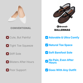 Bronoir Lara Belle - Elegant & Supportive Ballerinas for Daily Comfort