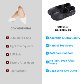 Bronoir Lea Soothe - Elegant & Supportive Ballerinas for Daily Comfort