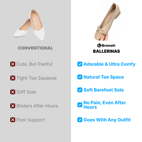Bronoir Sky Belle - Elegant & Supportive Ballerinas for Daily Comfort
